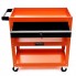 Тележка стеллаж для инструментов на колесах с тормозом Kraft&Dele KD366 Orange-Black 3 полочки и выдвижной ящик на замке нагрузка 150 кг