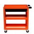 Тележка стеллаж для инструментов на колесах с тормозом Kraft&Dele KD366 Orange-Black 3 полочки и выдвижной ящик на замке нагрузка 150 кг