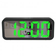 Электронные настольные зеркальные часы LED Mirror DT-6508 Multi-Function сенсорные цифровые с будильником и термометром Чёрные с зеленой подсветкой Электронные настольные зеркальные часы LED Mirror DT-6508 Multi-Function сенсорные цифровые с будильником и термометром Чёрные с зеленой подсветкой