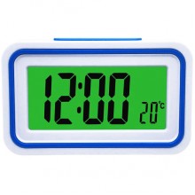 Электронные настольные говорящие часы KENKO 9905 TR цифровые с LED подсветкой и температурой говорящий будильник Белые с синим Электронные настольные говорящие часы KENKO 9905 TR цифровые с LED подсветкой и температурой говорящий будильник Белые с синим