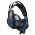 Проводные игровые накладные наушники с микрофоном HOCO W102 Cool tour игровая гарнитура для компьютера с LED подсветкой Синие (48579)