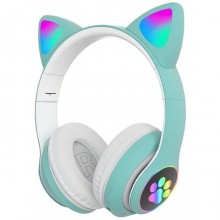 Беспроводные блютуз наушники для телефона и ПК с микрофоном и RGB подсветкой Cat VZV-23M с кошачьими ушками для андроид и IOS выход 3,5 мм Bluetooth 5.0 Бирюзовые (48428) Беспроводные блютуз наушники для телефона и ПК с микрофоном и RGB подсветкой Cat VZV-23M с кошачьими ушками для андроид и IOS выход 3,5 мм Bluetooth 5.0 Бирюзовые (48428)