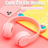 Беспроводные детские наушники с кошачьими ушками и RGB подсветкой Cat Ear P47M Розовые для телефона и компьютера с микрофоном USB зарядка FM-радио microSD