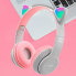 Беспроводные детские наушники с кошачьими ушками и RGB подсветкой Cat Ear P47M Серые для телефона и компьютера с микрофоном USB зарядка FM-радио microSD