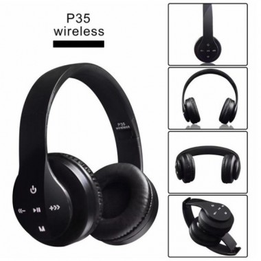 Беспроводные блютуз наушники для телефона и компьютера с микрофоном P35 Wireless Pangpai для андроид и IOS Bluetooth 4.2 MicroSD FM Радио Черные