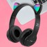 Беспроводные детские наушники с кошачьими ушками и RGB подсветкой Cat Ear P47M Чёрные для телефона и компьютера с микрофоном USB зарядка FM-радио microSD