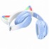 Бездротові навушники HOCO W42 Cat Ears Bluetooth 5.3 з котячими вушками LED TF AUX Блакитні з білим