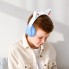 Бездротові навушники HOCO W42 Cat Ears Bluetooth 5.3 з котячими вушками LED TF AUX Блакитні з білим