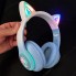 Бездротові навушники HOCO W42 Cat Ears Bluetooth 5.3 з котячими вушками LED TF AUX Блакитні з білим