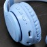 Бездротові навушники HOCO W42 Cat Ears Bluetooth 5.3 з котячими вушками LED TF AUX Блакитні з білим