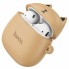 Беспроводные Bluetooth-наушники HOCO EW45 Magic Cat с микрофоном, кейсом 350 мАч и силиконовым чехлом Кот Бежевый