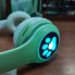 Беспроводные Bluetooth наушники для телефона и компьютера с микрофоном Cat VZV-23M с кошачьими ушками и подсветкой Micro SD для андроид и IOS Салатовые