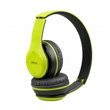 Беспроводные блютуз наушники для телефона и компьютера с микрофоном P-47 для андроид и IOS Bluetooth 4.1 MicroSD FM Радио Черные с салатовым Беспроводные блютуз наушники для телефона и компьютера с микрофоном P-47 для андроид и IOS Bluetooth 4.1 MicroSD FM Радио Черные с салатовым