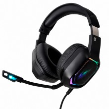 Ігрові провідні навушники CYBERPUNK CP-007 з мікрофоном 50 мм RGB USB 2 x 3.5 мм Чорні