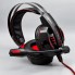Ігрові дротові навушники IMENSO IMS-E1007 з мікрофоном RGB 40 мм USB + 3.5 мм Чорно-червоні