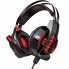 Ігрові дротові навушники IMENSO IMS-E1007 з мікрофоном RGB 40 мм USB + 3.5 мм Чорно-червоні
