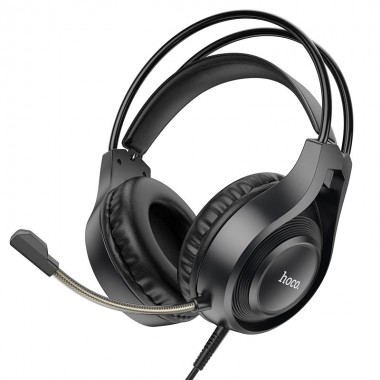 Ігрові провідні навушники HOCO W106 Tiger з мікрофоном 50 мм Hi-Fi для ПК 3.5 мм Чорні