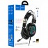 Игровые проводные наушники HOCO W110 Resource с микрофоном 50 мм RGB-подсветкой AUX 3.5 мм + USB Черные