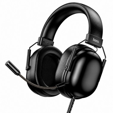 Ігрові провідні навушники HOCO W113 50 мм USB 7.1 зі знімним мікрофоном Чорні