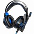 Проводные игровые наушники IMENSO IMS-E1007 с микрофоном RGB USB 3.5 мм 40 мм Черно-синие