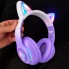 Наушники HOCO W42 Cat Ears беспроводные Bluetooth 5.3 с LED-подсветкой, кошачьими ушками, TF и AUX Фиолетово-белые