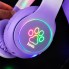Наушники HOCO W42 Cat Ears беспроводные Bluetooth 5.3 с LED-подсветкой, кошачьими ушками, TF и AUX Фиолетово-белые