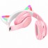 Беспроводные Bluetooth наушники HOCO W42 Cat Ears с LED-подсветкой, кошачьими ушками, TF и AUX Розово-белые