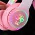 Беспроводные Bluetooth наушники HOCO W42 Cat Ears с LED-подсветкой, кошачьими ушками, TF и AUX Розово-белые