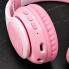 Беспроводные Bluetooth наушники HOCO W42 Cat Ears с LED-подсветкой, кошачьими ушками, TF и AUX Розово-белые