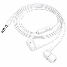 Наушники HOCO M97 Enjoy проводные 3.5 мм с микрофоном, Stereo Bass, вакуумные, кабель 1.2 м Белые Наушники HOCO M97 Enjoy проводные 3.5 мм с микрофоном, Stereo Bass, вакуумные, кабель 1.2 м Белые