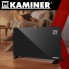Электрический обогреватель - конвектор Zelva Kaminer 26572 Black напольный стеклянный 2.5 кВт терморегулятор и LED дисплей управление с Wi-Fi + пульт