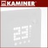 Электрический стеклянный конвектор Zelva Kaminer 26573 White напольный обогреватель 2.5 кВт терморегулятор и LED дисплей управление через Wi-Fi и пультом