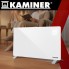 Электрический стеклянный конвектор Zelva Kaminer 26573 White напольный обогреватель 2.5 кВт терморегулятор и LED дисплей управление через Wi-Fi и пультом