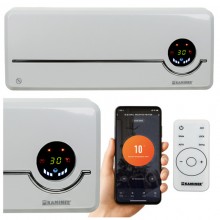 Обогреватель "тепловая завеса" Airo Kaminer 26389 White керамический настенный тепловентилятор 2 кВт с управлением по WiFi и пультом Обогреватель "тепловая завеса" Airo Kaminer 26389 White керамический настенный тепловентилятор 2 кВт с управлением по WiFi и пультом