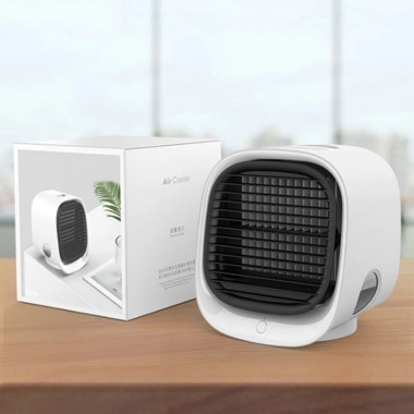 Портативный настольный мини кондиционер климатизатор Air Cooler M201 переносной USB охладитель с увлажнителем и очистителем воздуха на 3 Вт + ночник