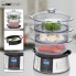 Пароварка электрическая Clatronic DG 3547 Inox домашняя трехуровневая скороварка на 800 Вт с чашей для риса