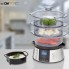Пароварка электрическая Clatronic DG 3547 Inox домашняя трехуровневая скороварка на 800 Вт с чашей для риса