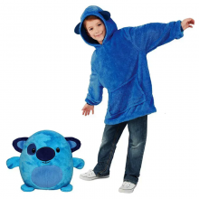 Детская толстовка - плед и игрушка трансформер 2 в 1 Huggle Pets Hoodie с капюшоном рукавами большим карманом и ушками рост до 140 см Синий Детская толстовка - плед и игрушка трансформер 2 в 1 Huggle Pets Hoodie с капюшоном рукавами большим карманом и ушками рост до 140 см Синий