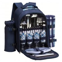 Рюкзак туристический женский и мужской Eono Cool Bag (TWPB-3065B69R) для пикника с набором посуды на 4 персоны с одеялом и отделением холодильником