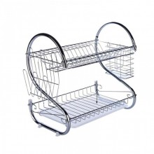 Сушилка органайзер для посуды настольная с поддоном Kitchen Storage Rack двухуровневая стойка из хромированного металла (46905) Сушилка органайзер для посуды настольная с поддоном Kitchen Storage Rack двухуровневая стойка из хромированного металла (46905)