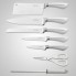 Набор кухонных ножей Royalty Line RL-KSS750 White 8 предметов для кухни со стальным лезвием и специальным покрытием на подставке
