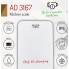 Ваги кухонні електронні Adler AD 3167 White настільні акумуляторні із зарядкою від USB із висувним РК дисплеєм до 10 кг з похибкою 1 г