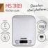 Весы кухонные электронные Mesko MS 3169 Black настольные металлические до 5 кг с погрешностью 1 г
