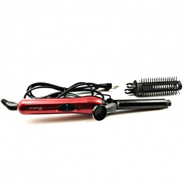 Плойка для волосся GEMEI GM-2906 Curly Professional 30 Вт із затискачем та знімною насадкою-щіткою Червоний