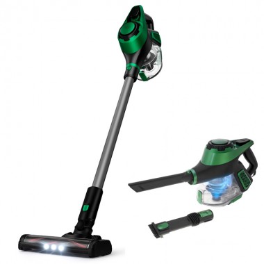 Вертикальный пылесос без мешка Adler AD 7083 Black-Green ручной электрический на 700 Вт для уборки дома и автомобиля с подсветкой кабель 5 м
