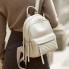 Белый женский кожаный рюкзак Tiding Bag 23479, стильный городской наплечный рюкзак 35×26×17 см