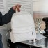 Белый женский кожаный рюкзак Tiding Bag 23479, стильный городской наплечный рюкзак 35×26×17 см
