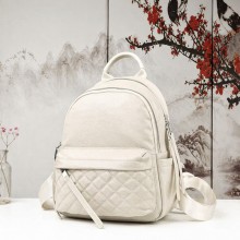 Белый женский кожаный рюкзак Tiding Bag 23479, стильный городской наплечный рюкзак 35×26×17 см