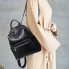 Женский кожаный рюкзак-сумка Tiding Bag 23941 черный 30×25×12 — городской рюкзак с отделениями для гаджетов