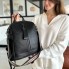Молодежный женский рюкзак Tiding Bag 73354 черный из натуральной кожи, городской рюкзак для работы 30×23×13 см